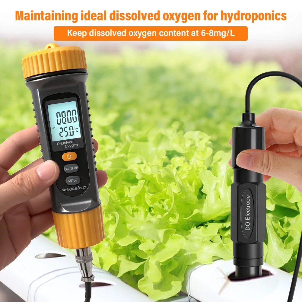 【Hot】Portable Dissolved Meter DO Tester with Replaceable Probe ATC 0-20mg/L Water Quality Ana-lyzer for Aquaculture Hydrop