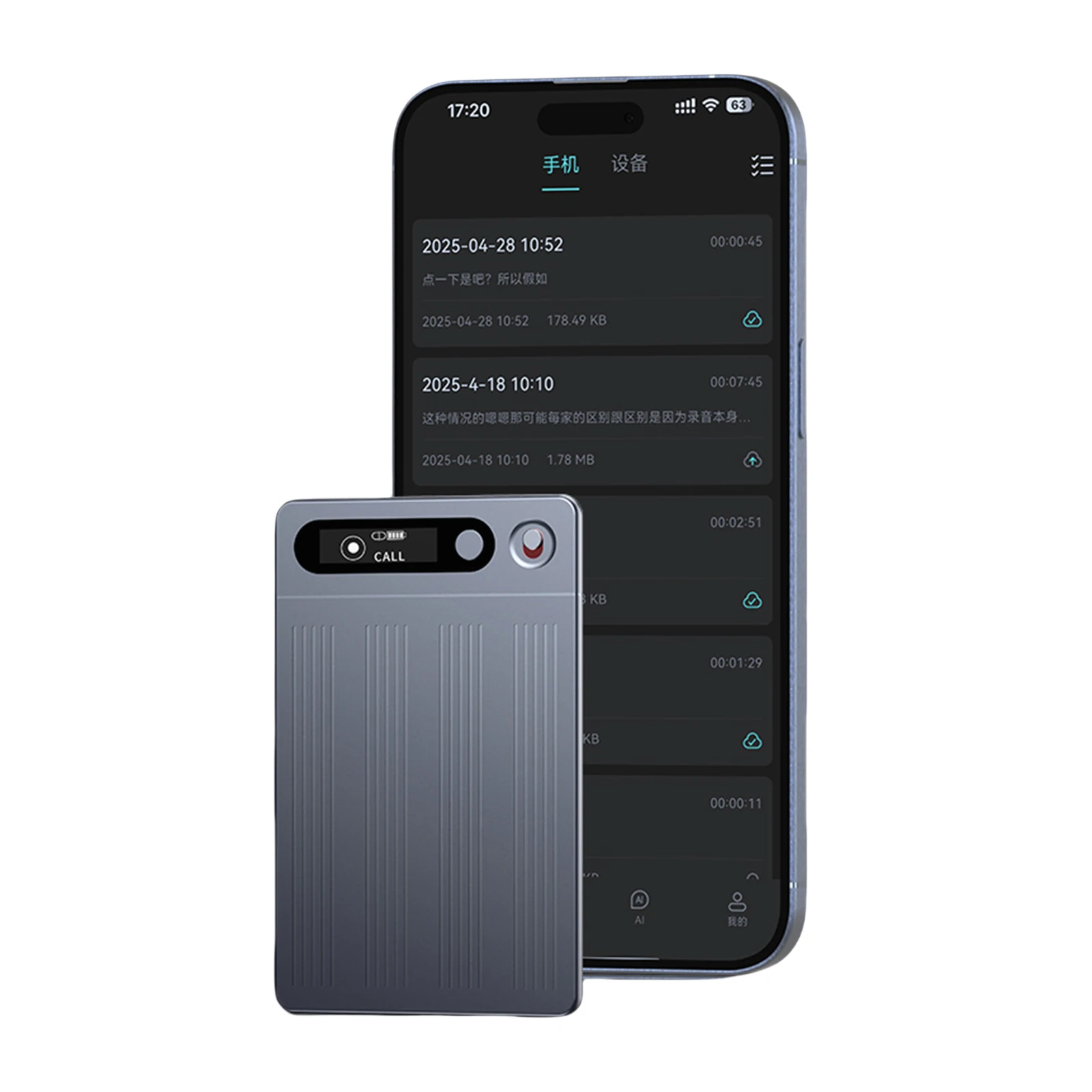 جهاز ترجمة اللغة للمسجل الصوتي بالذكاء الاصطناعي 64G يدعم 134 لغة نقل الإملاء الصوتي وتغمي مع ChatGPT