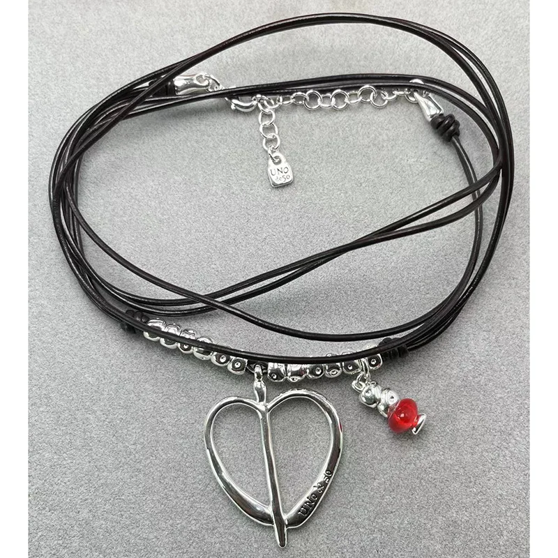 

2024 UNOde50 Europe and the United States new hot exquisite irregular heart necklace women romantic jewelry gift bag