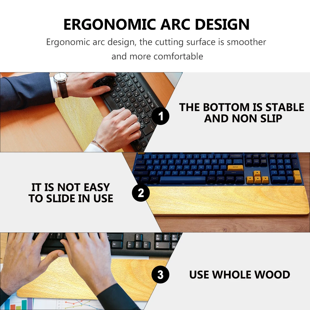 

Wooden Keyboard Tray Rest Gaming Wrist Carpal Support Laptop Office Computer Hand