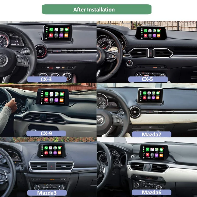 For Apple Carplay Android Auto USB Aux Adapter Hub Retrofit Kit For Mazda 2 Mazda 3 Mazda 6 CX-3 CX-5 MX5 TK78-66-9U0C