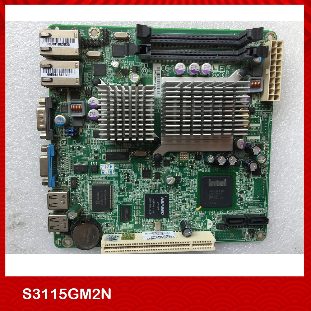 Original Motherboard For TYAN S3115 TR3E-P000NG S3115GM2N 17*17 ATOM Dual Gigabit LAN Fully Tested