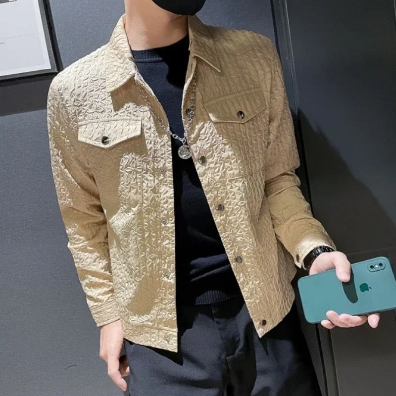 ​Men's 2025 New Autumn Slim Fit Jacket Korean Design Streetwear Blazer with Collared Collar​
