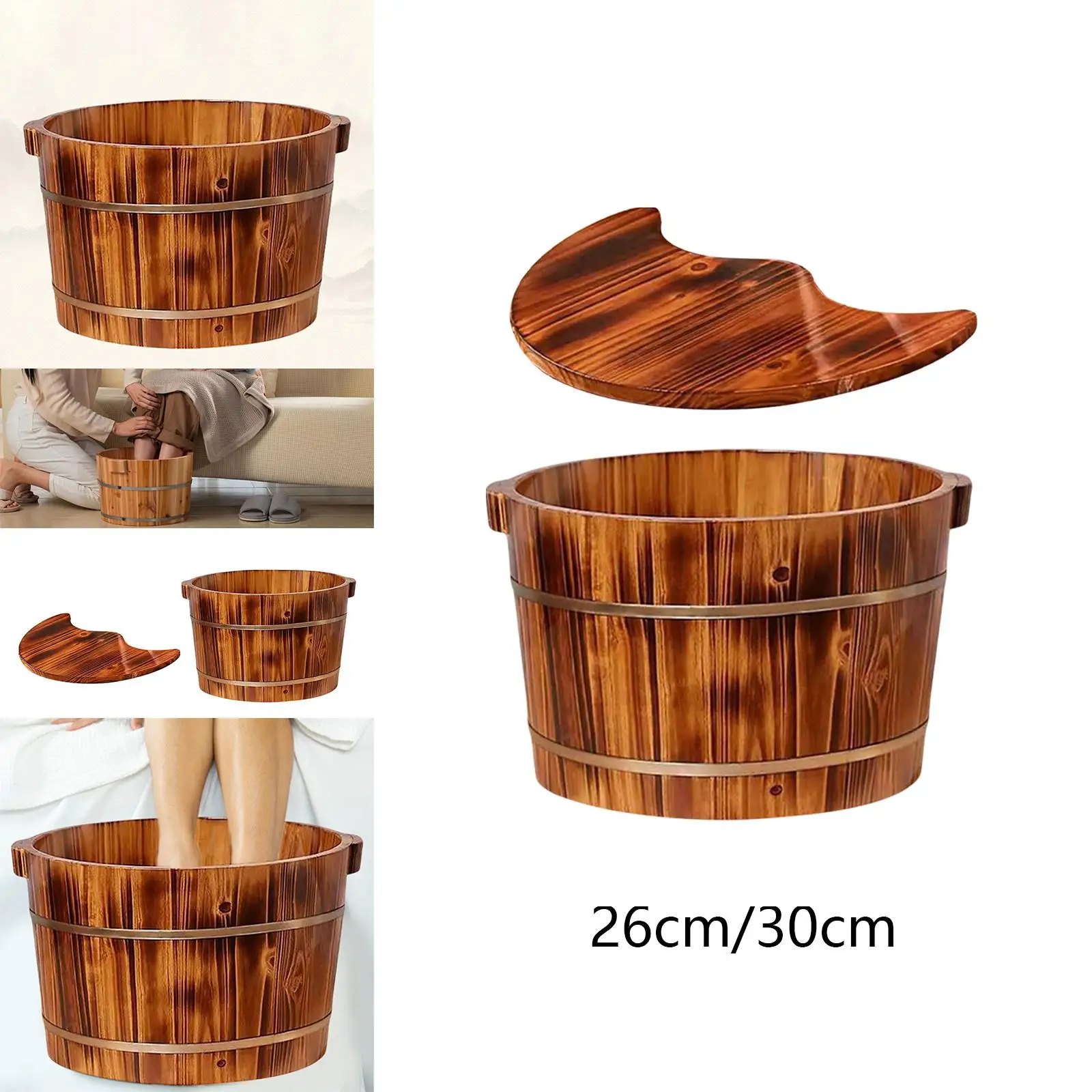 Barile per pedicure con piedini per lavabo in legno per uso domestico in camera da letto da viaggio