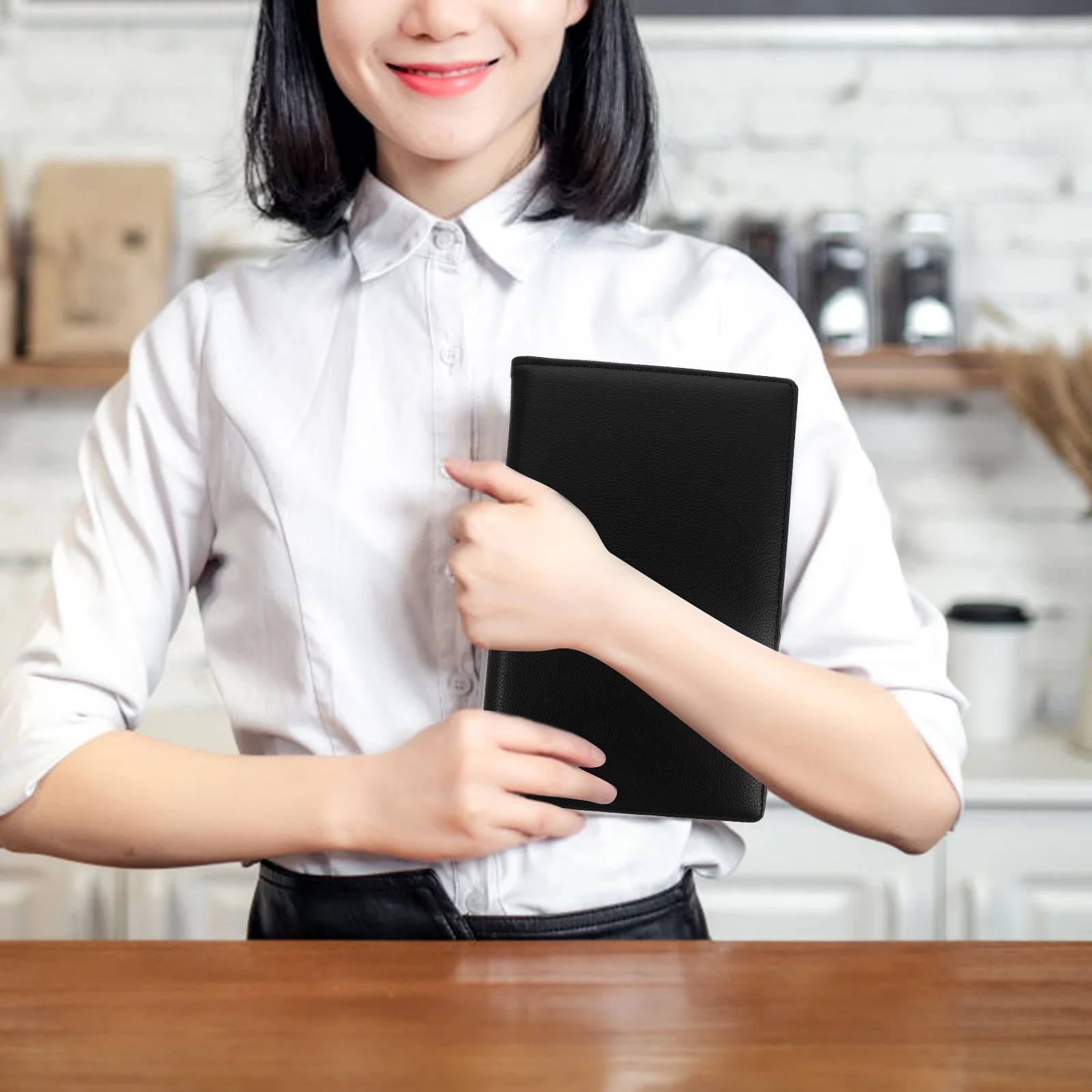 

Compact Check Presenter for Restaurant Menu Display Folder Long-Lasting Wear Resistant Material Simple Design Server Note Pad