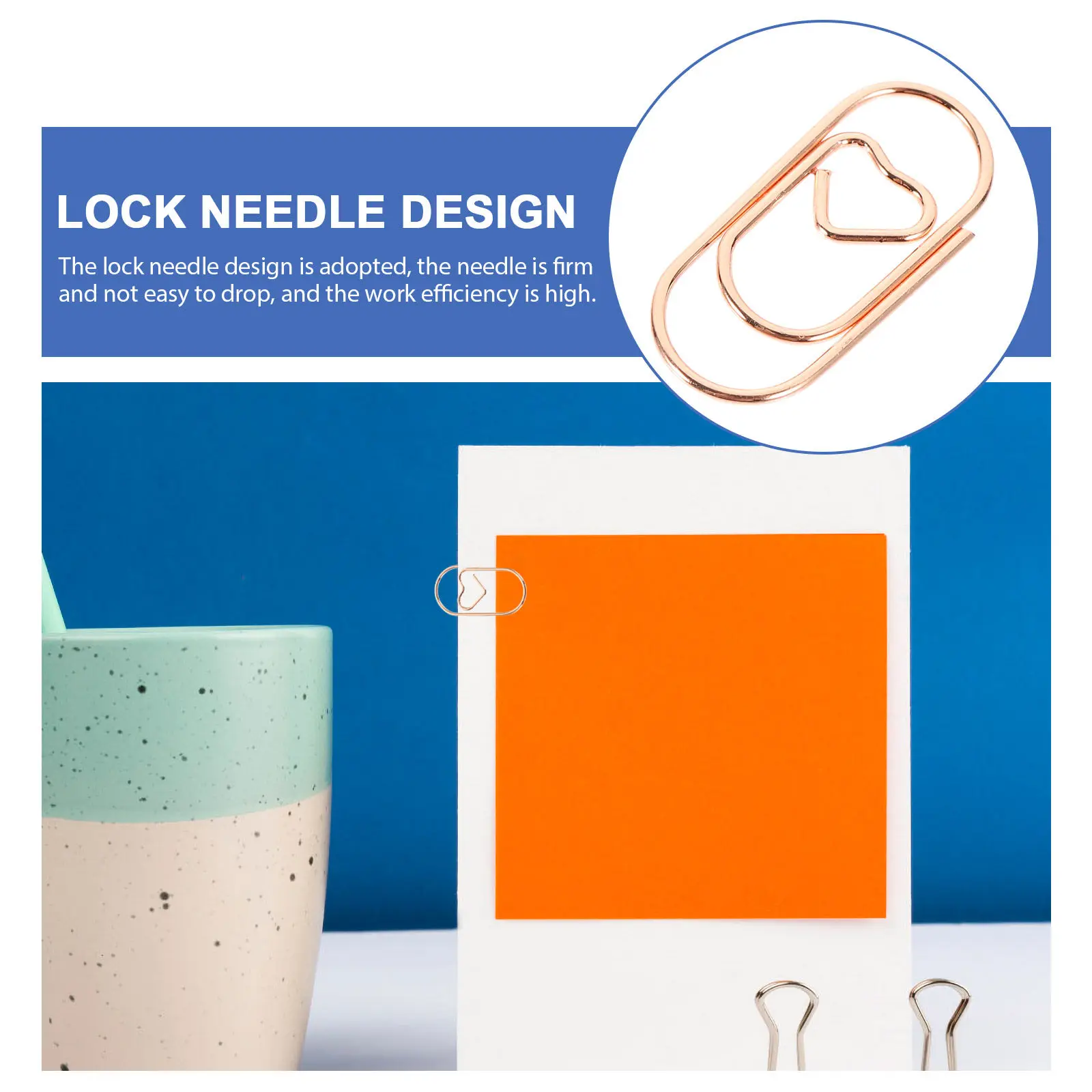 100Pcs Unique Shaped Metal Knitting Clips Mini Heart Design Smooth Finish Multi-Function Document Fixing Clips for Office School