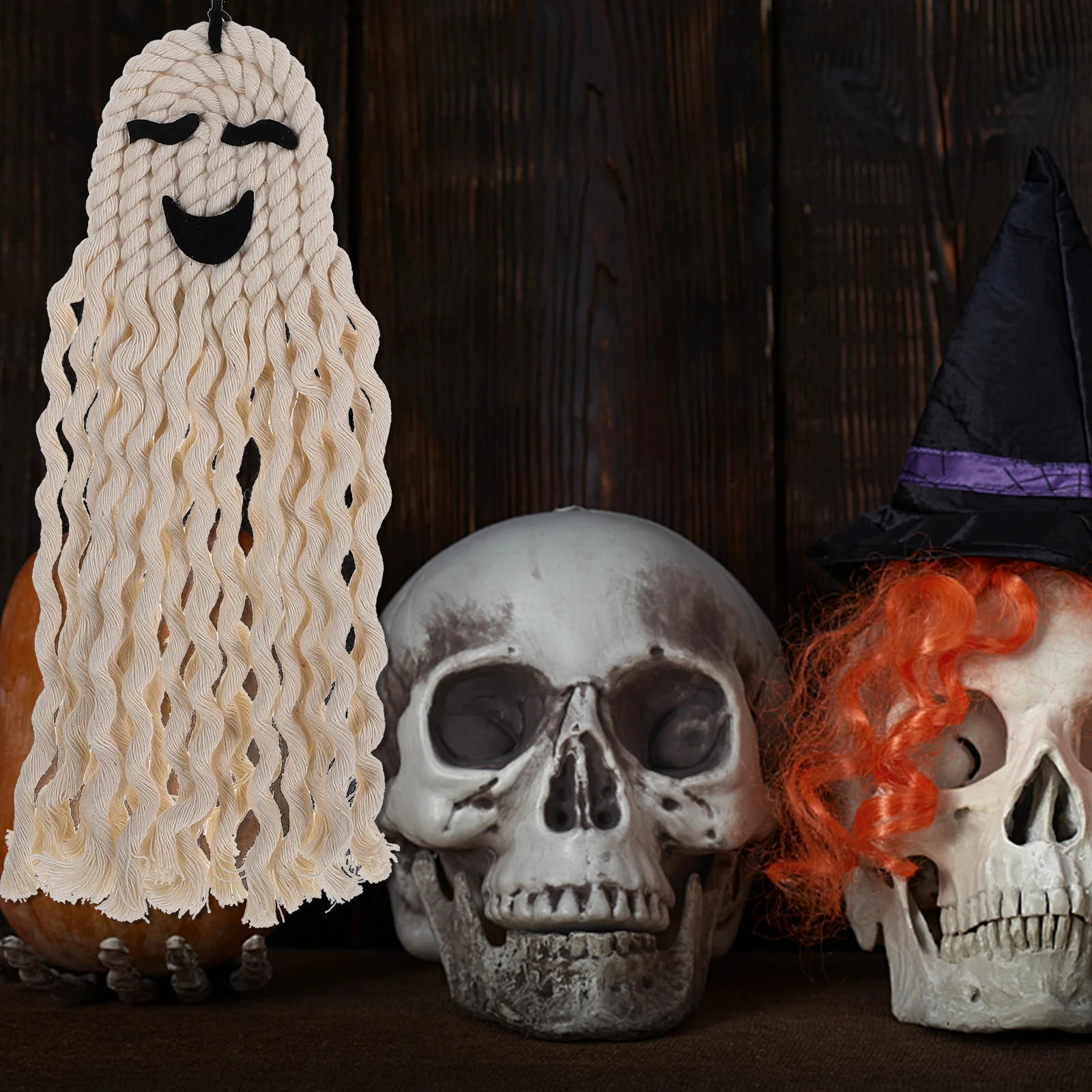 

Hand-Woven Wall Halloween Decor Ghost Halloween Party Pendant Decoration Party Pendant Home Mall Hotel Scene Prop Reusable