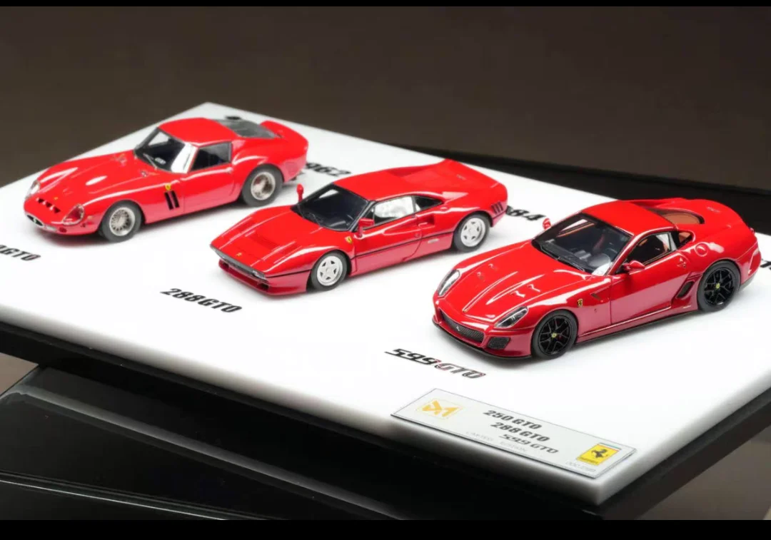 Spot DMY 1:64 Ferrari 250GTO Prancing Horse 288GTO 599GTO Three Car Set Resin Car Model