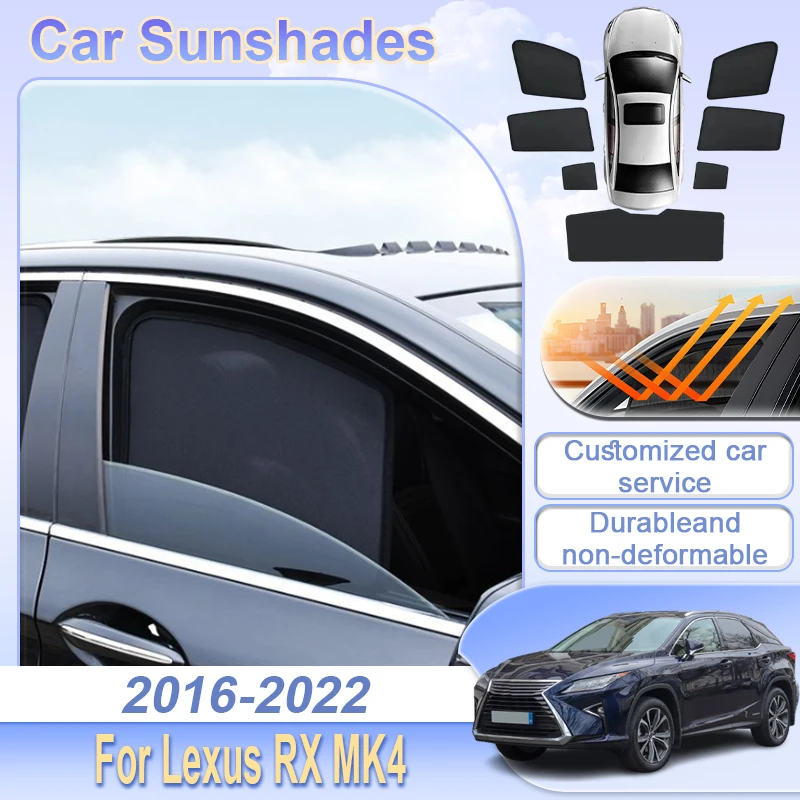 

For Lexus RX AL20 MK4 300h 350h 450h 2016~2022 Car Mesh Magnetic Sunshade Window Heat Insulation Anti-UV Sun Shade Accessories
