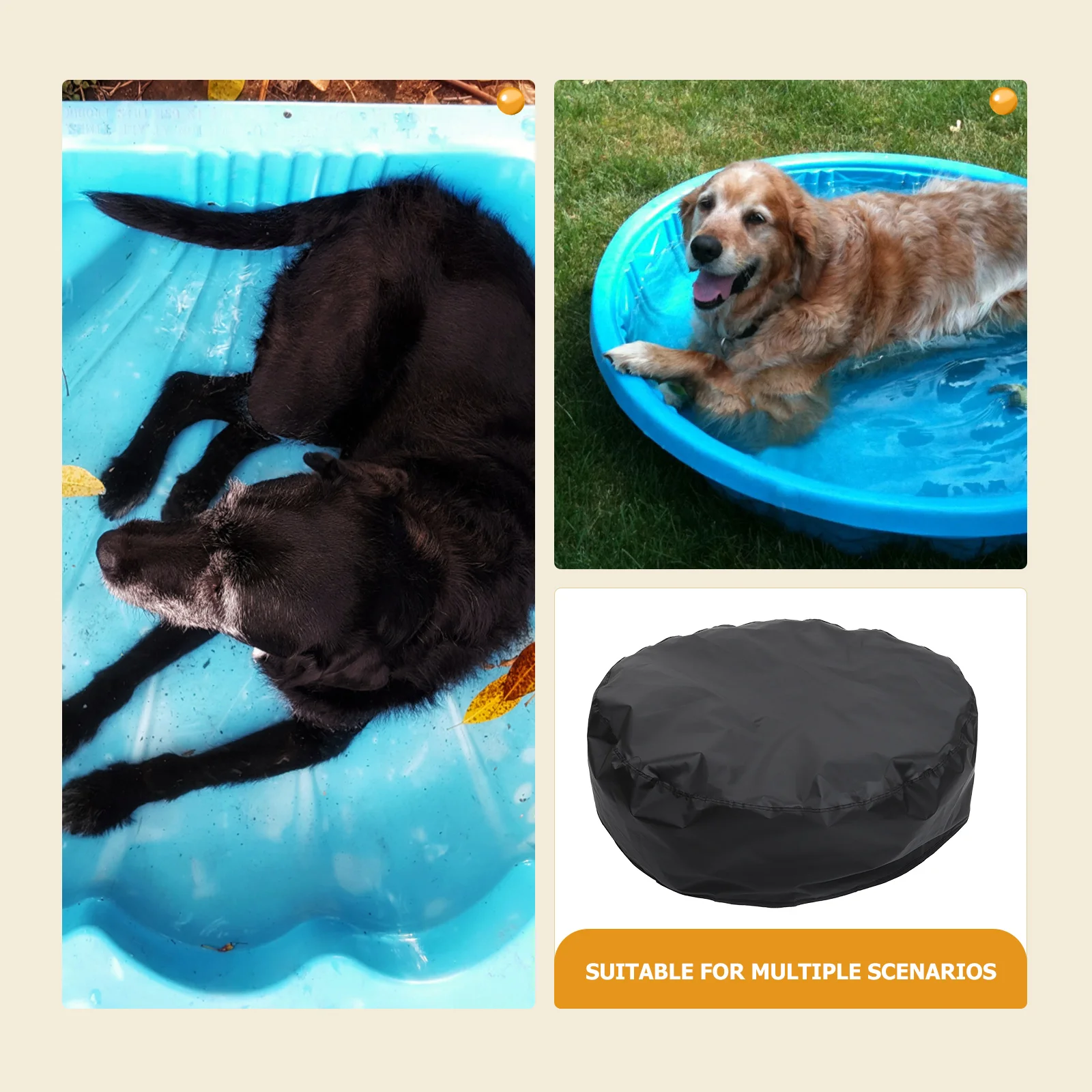 

Pet Pool Cover 210D Oxford Cloth Waterproof Wear resistant Spa Bath Tub Cover for Outdoor Foldable Round Long lasting