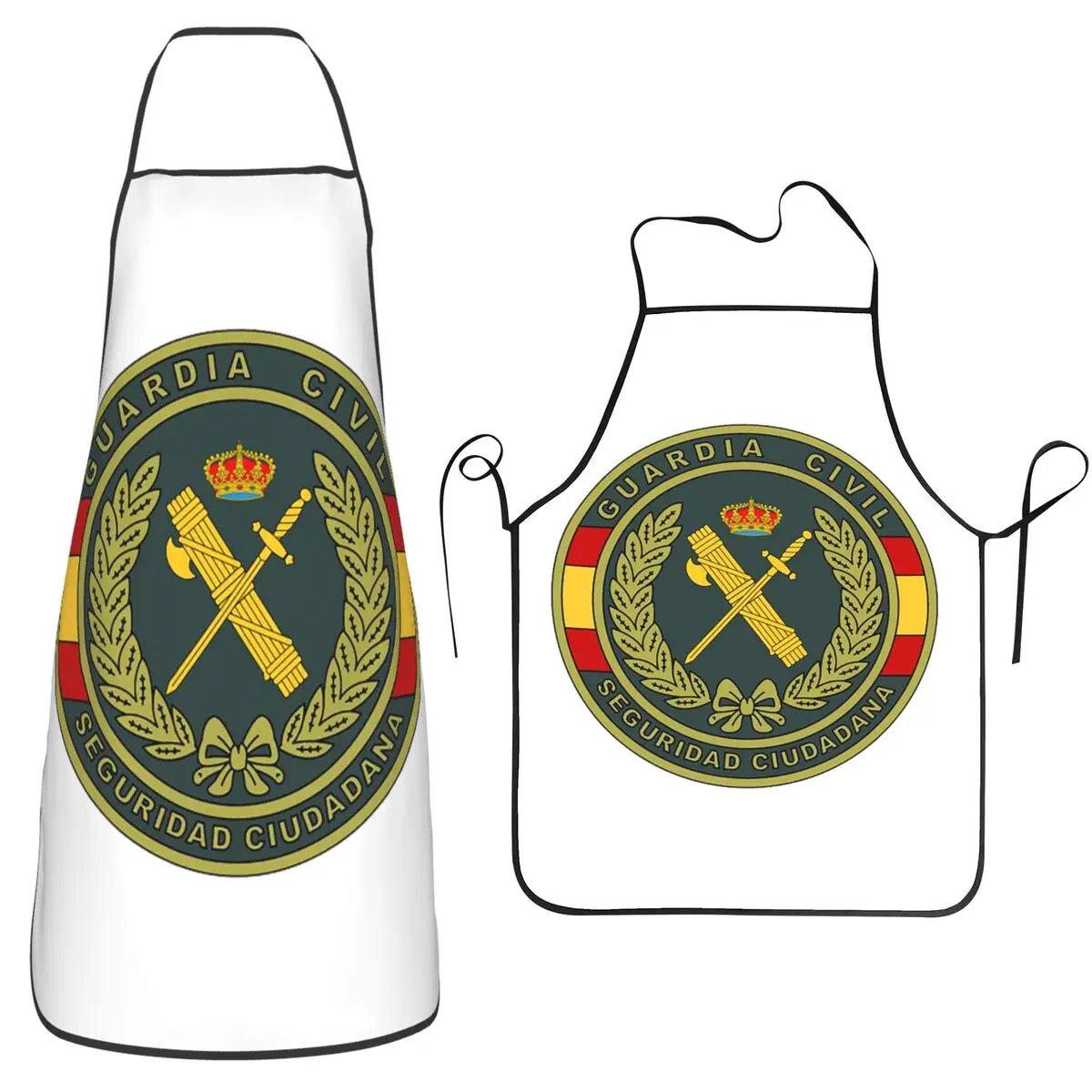 Emblem Of The Spanish Civil Guard Aprons Chef Cooking Tablier Sleeveless Bib Kitchen Cleaning Pinafore for Women Men Painting