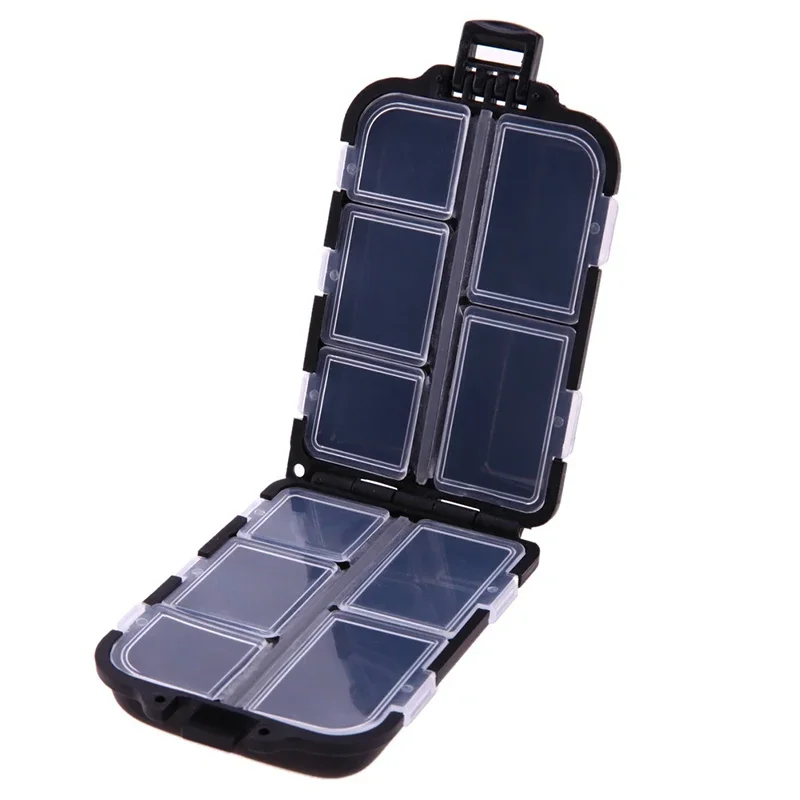 1Pc 10 Compartments Fishing Lure Tackle Hook Bait Storage Box Container Case Fishing Tackle Boxes Fishing Tools  Storage