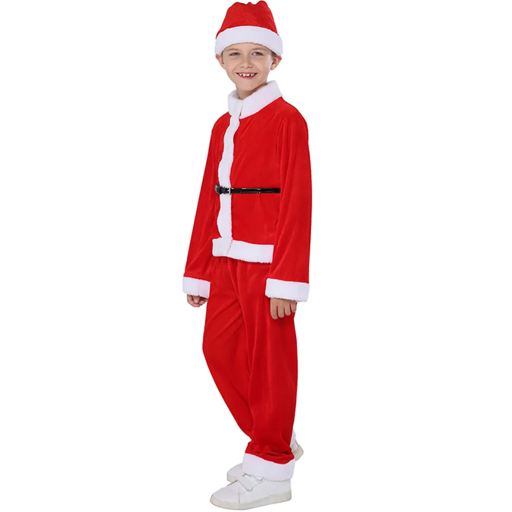 Children Christmas Santa Cosplay Costume Boys Girls New Year Holiday Elf Fancy Dress