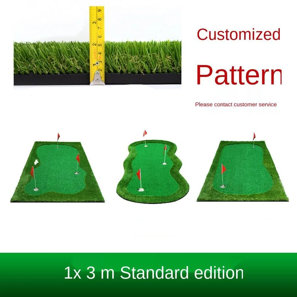 PGM 3 Holes Indoor Golf Putting Green 100x300cm Indoor Outdoor Training Putter Mat Practice Putting Green for Home Use GL006