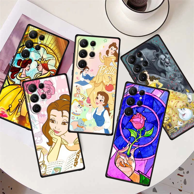 Princess Bella Beautiful For Samsung Galaxy S24 S23 S22 S21 S20 FE S10 S10E Plus Ultra Pro Lite 5G Black Back Phone Case