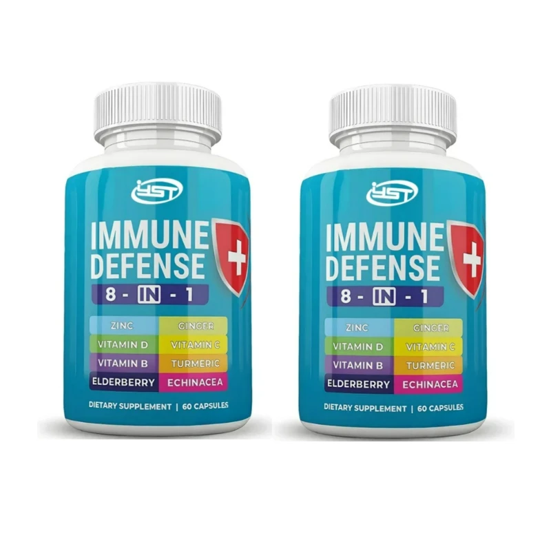 

Immune Support 8-in-1 Capsule - Zinc, Vitamin D3 5000 IU, Vitamin C Elderberry - Ginger Root,Containing Echinacea, and Turmeric