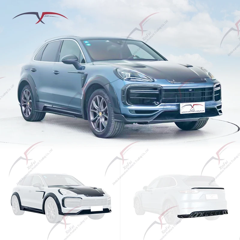 Suitable for  Cayenne upgrade MSY wide body surround front lip side skirt rear lip carbon fiber decoration modification