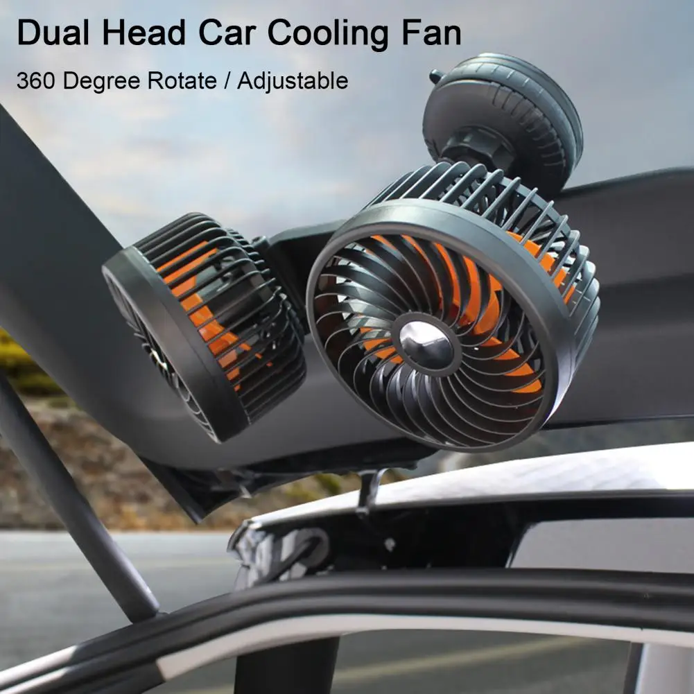 

Car Fan with Large Suction Cup Quiet 3 Speed Adjustable 360 Degree Rotate Strong Wind 12V/24V Automobile Cooling Dashboard Fan C