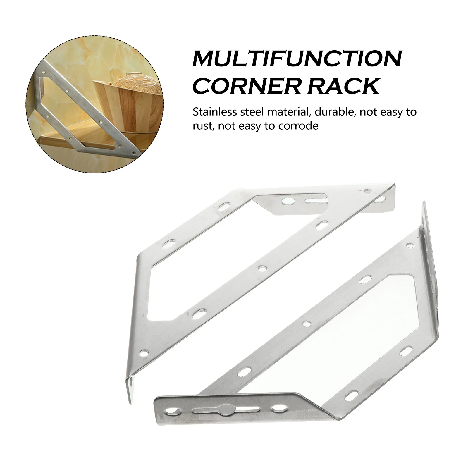 

4pcs Stainless Steel Corner Bracket Shelf Angle Rack For Wall Mounted Wooden Board Diy Joint Brackets Design Smooth