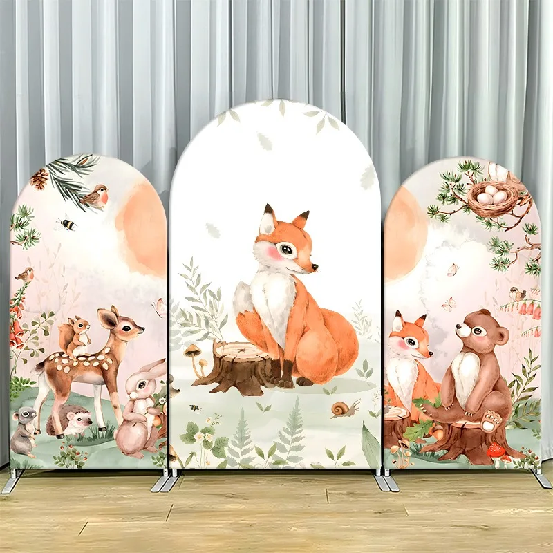 

Arch Backdrop Cover Single Side Farm Animals Barn Cow Horse Party Decoration Photo Booth Background Event Supplies Celebration