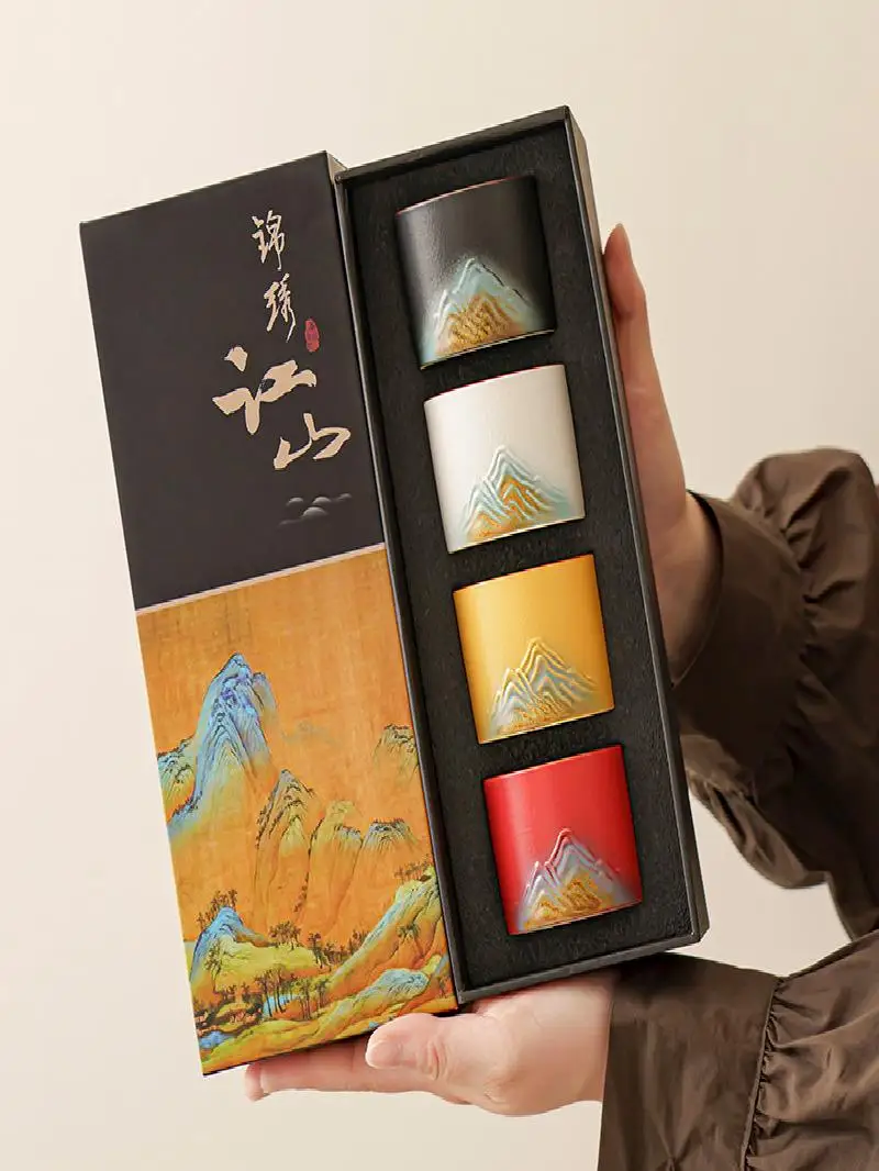 Creative Ceramic Tea Cup Set Festive Gift Drinking Host Cup Ceremony Activity Chinese Tea Tools Porcelain Tea Cup Set