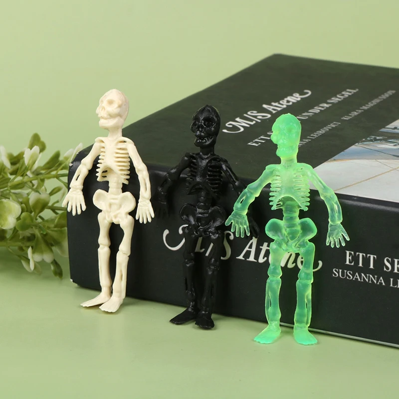 Mini Skull Doll Human Skeleton Halloween Decorations Skeleton Zombie Toy Non-toxic Halloween Decor Horror Themed Party Ornament