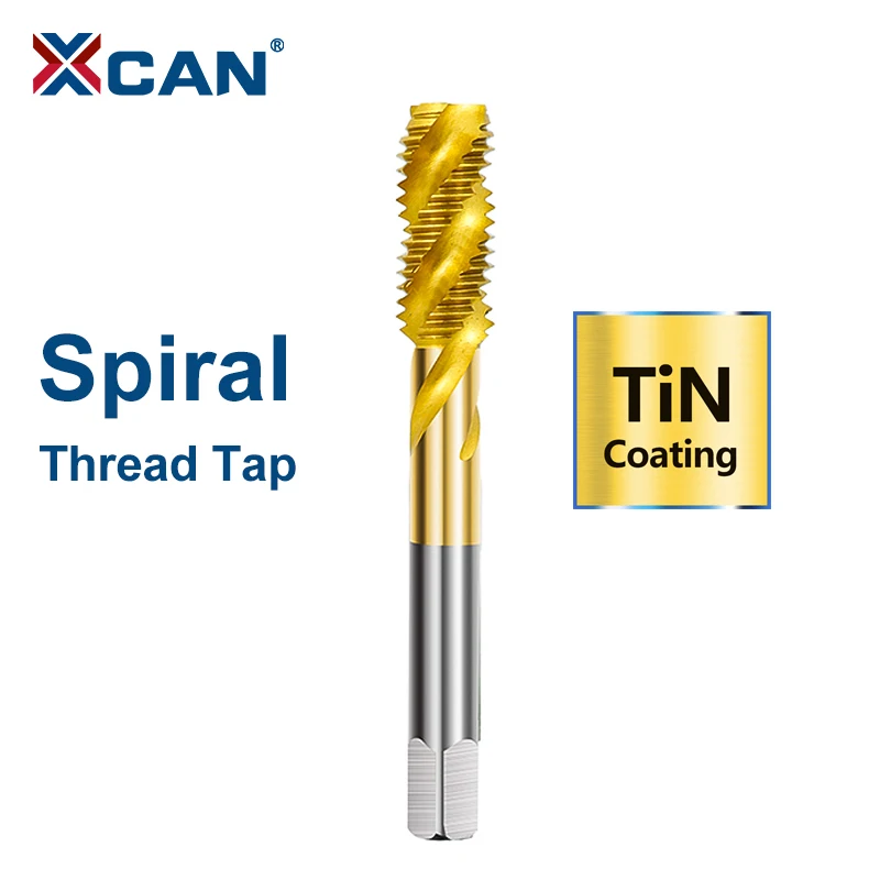 XCAN HSS parafuso de aço Torneira de titânio Métrica espiral Métrica Tap M2-M18 Plugue da máquina Tap Hss6542 Torneira Tap Tap Bit Bit