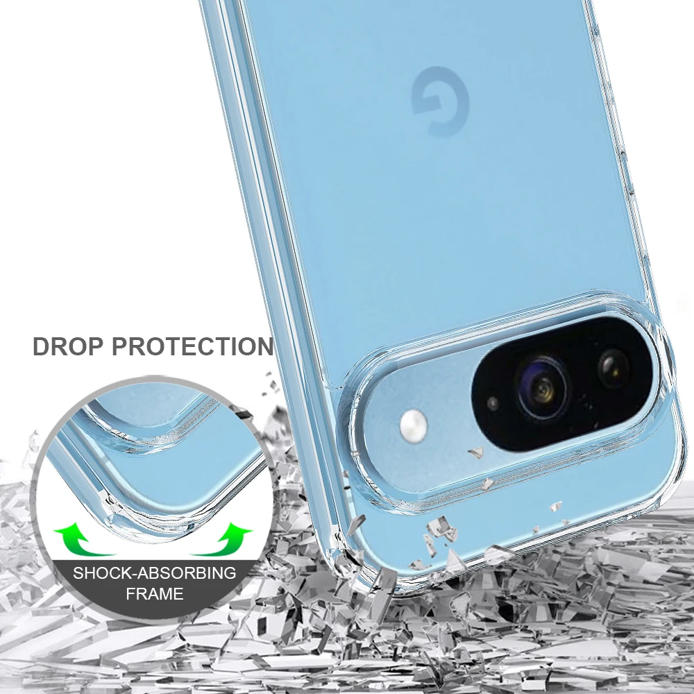 Shockproof Acrylic Clear Hard Case For Google Pixel 9 Pro 8A 8 7A 7 6A 6, Slim Non-Yellowing Crystal Transparent Phone Cover