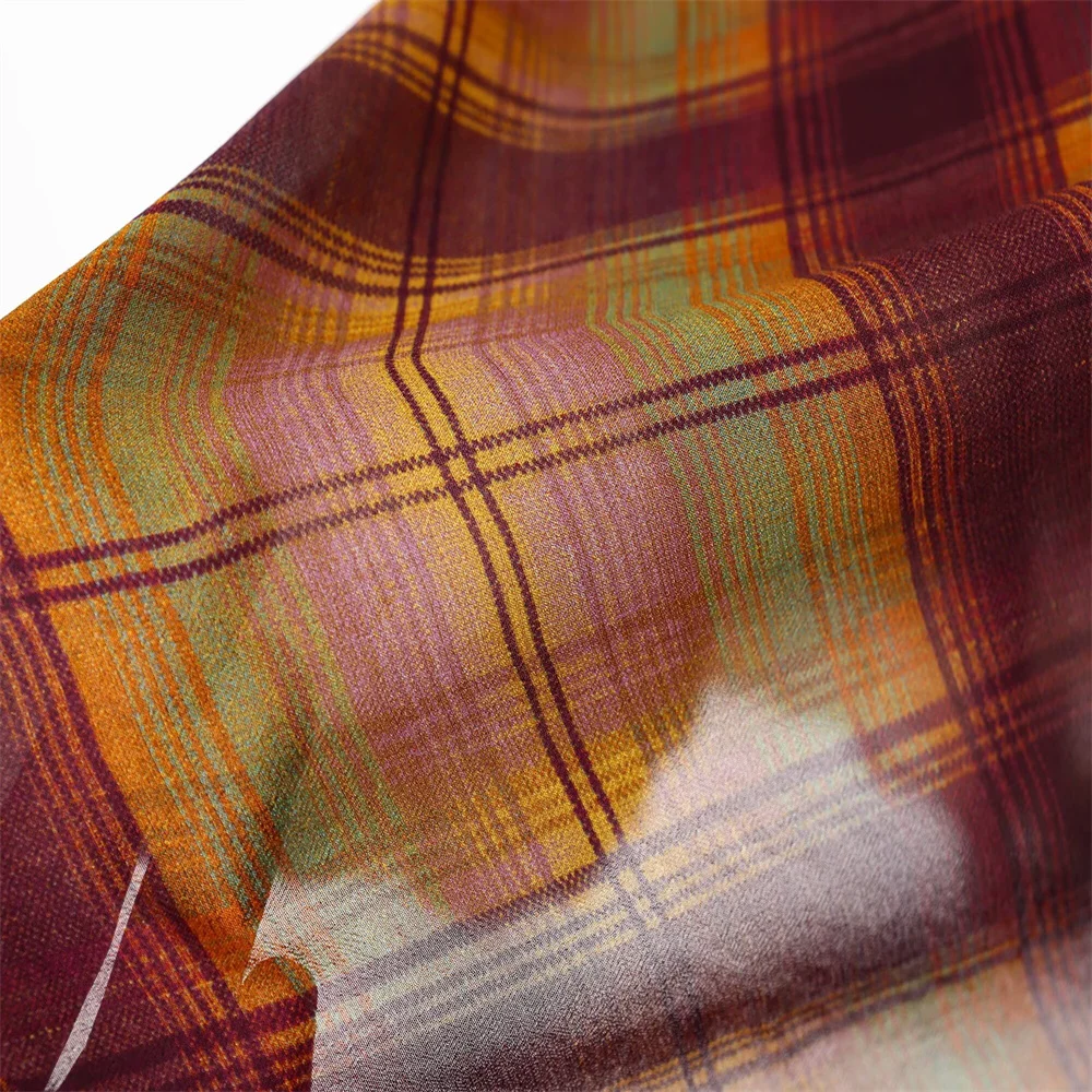 خريف جديد أزياء المرأة سليم صالح تنوعا تنورة طويلة منقوشة #6