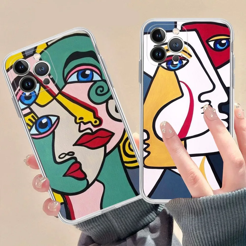 Picasso Abstract Art Painting Phone Case For IPhone 15 14 13 12 Mini 11 Pro XS Max X XR SE 6 7 8 Plus Soft Silicone Cover