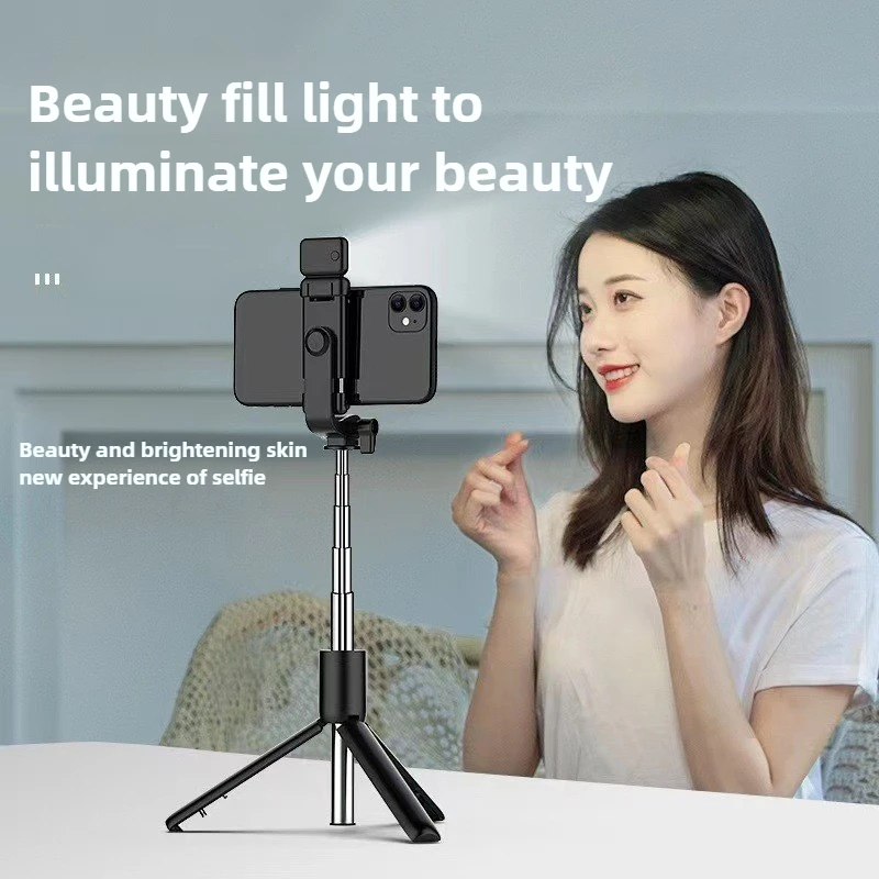 Mobile Phone Bluetooth Self Timer Bar with Fill Light Mini Handheld Tiktok Live Broadcast Integrated Desktop Tripod