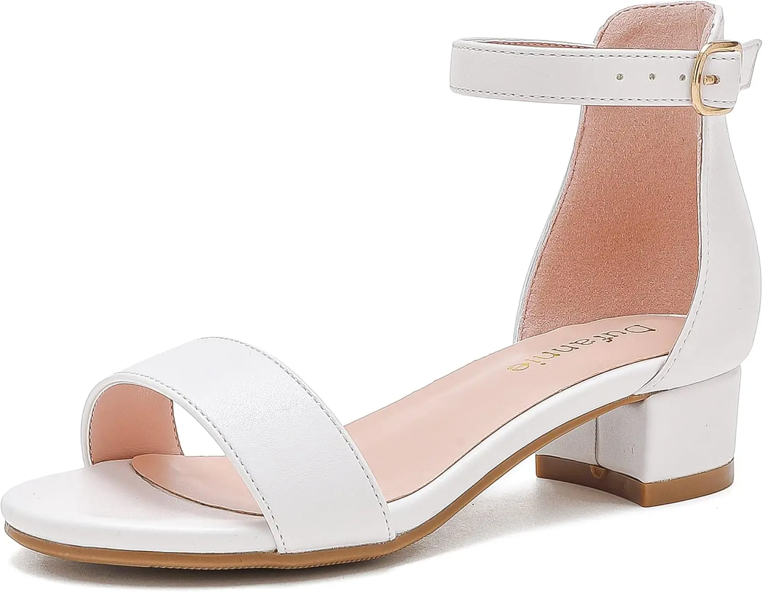 

Girls Sandals Low Heels Ankle Strap Open Toe Flower Wedding Party for Toddler Kids