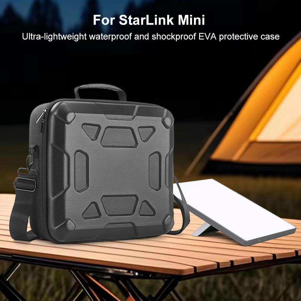 Para starlink mini bolsa de ombro à prova de choque com opções de transporte duplas bolsa de armazenamento protetora resistente ao desgaste bolsa de armazenamento de cabo de alimentação