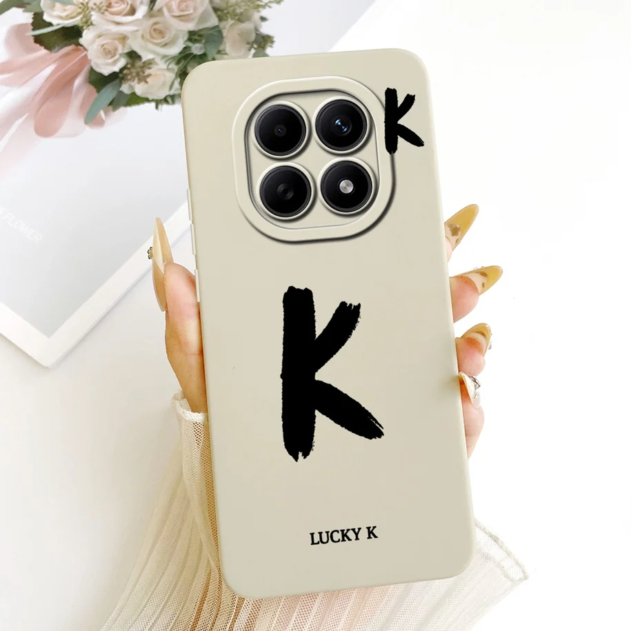 حافظة لهاتف Xiaomi Redmi Note 15 5G بأحرف أولية محظوظة غطاء حماية لعدسة السيليكون الناعمة لهاتف Redmi Note 15 Pro + Plus Funda #6