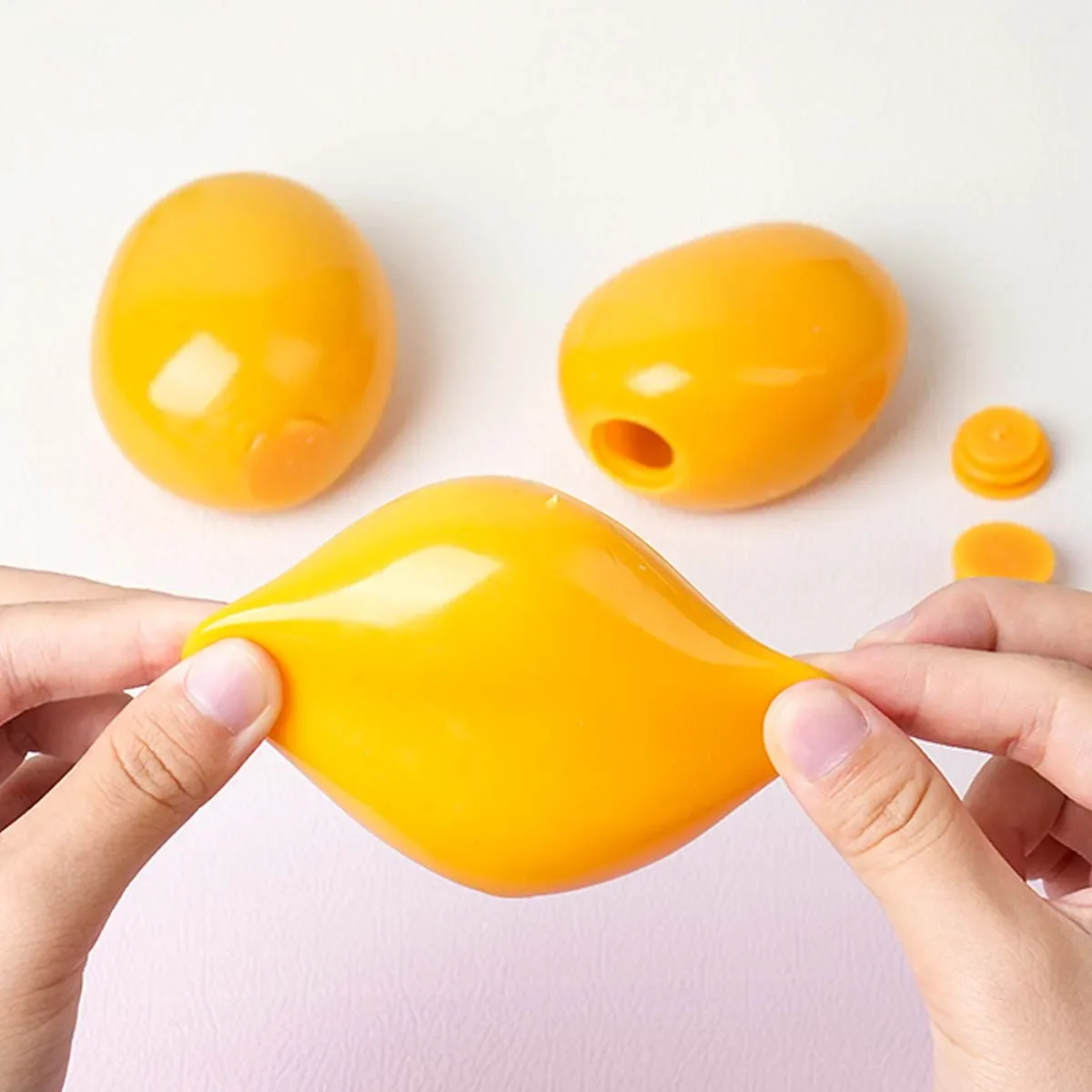 TPR Leere Kugelhülle DIY Handgemachtes Quetschball-Zubehör Hohle Mango-Form Hülle zum Befüllen Stressabbau-Spielzeugteile für Handarbeiten – Detail 1