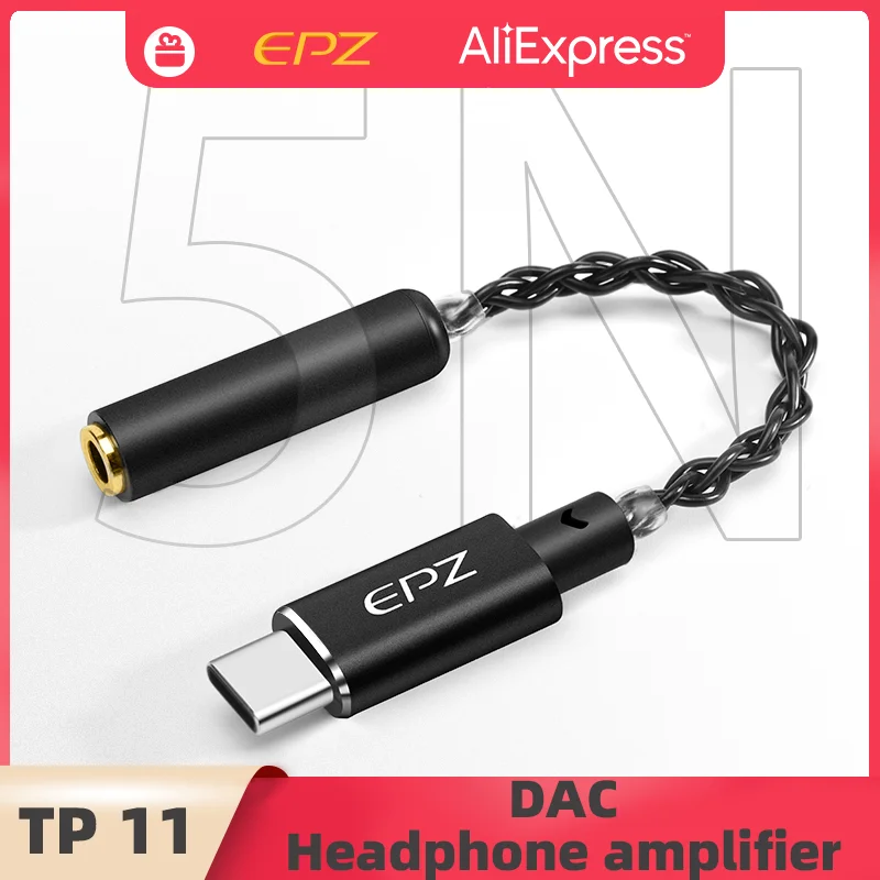 EPZ TP11 Headphone Amplifier DAC USB Type C To 3.5mm Headphone Jack Audio  Adapter 24Bit 196Khz Digital Decoder AUX Converter