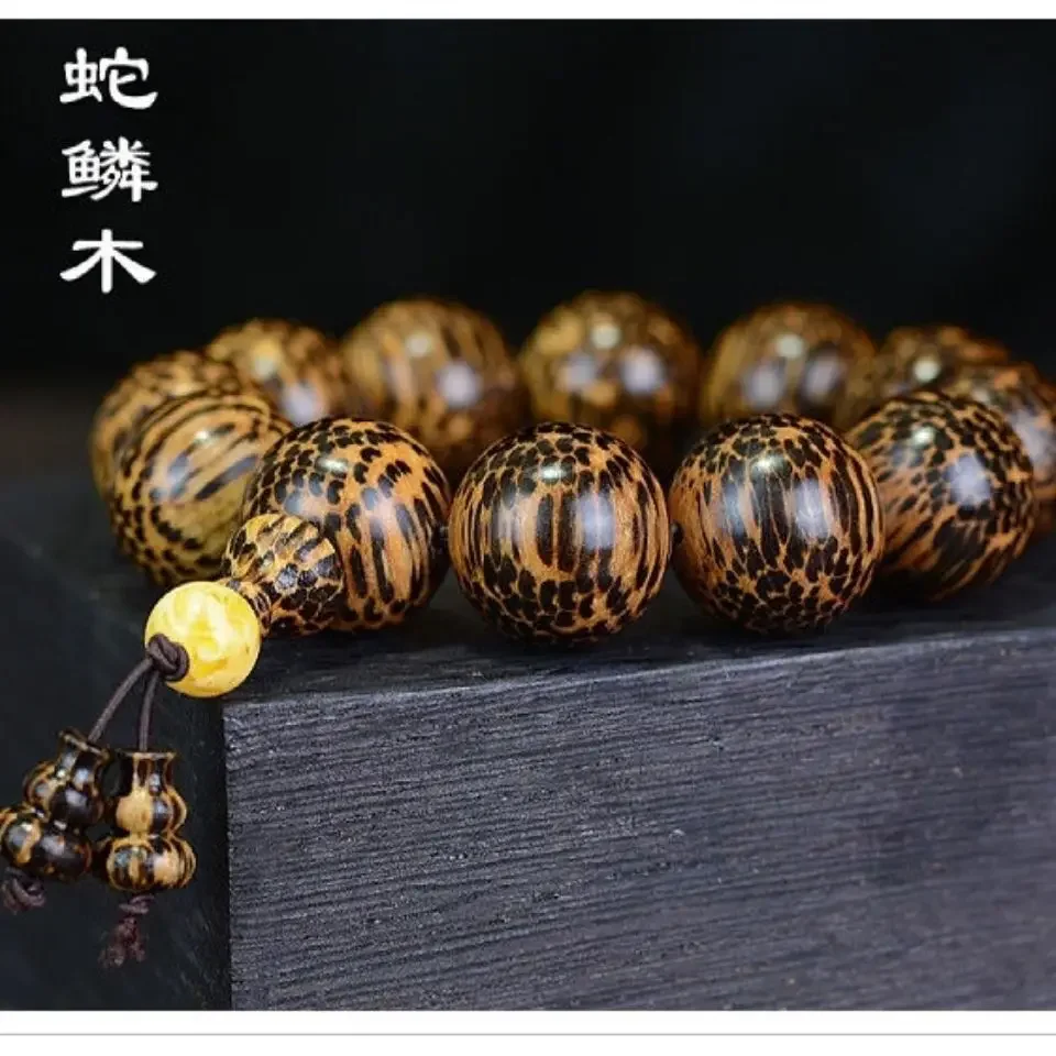 ثعبان مقياس خشبي 20 بوذا حبة سوار ثعبان نمط الغراب نمط سجل حبة المسبحة موضة اللعب الرجال والنساء HandString