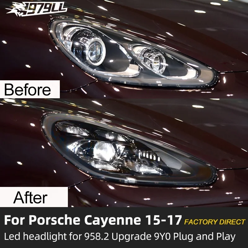 [1979LL] Car lights lamp 2015 2016 2017 92A headlight upgrade to 2023 pdls style led headlights for cayenne 958 958.2