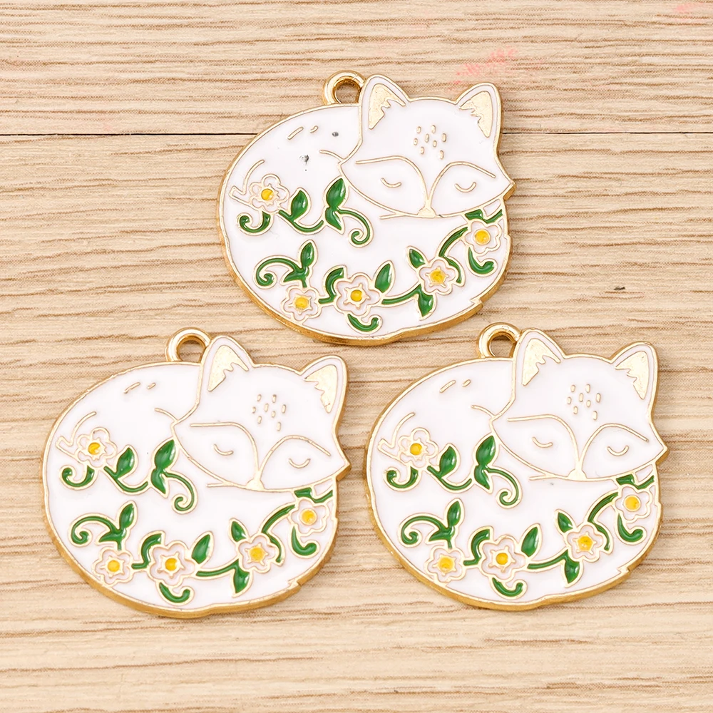 Tusember لطيف المينا الأزهار القط سحر زهرة القطط قلادة صالح القلائد DIY اليدوية تصميم الأزياء مستلزمات العثور على المجوهرات #2