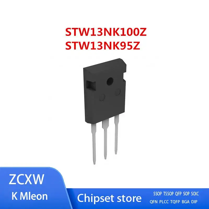 10PCS/LOT  STW13NK100Z W13NK100Z STW13NK95Z W13NK95Z TO-247 13A 1000V N-ch  MOSFET