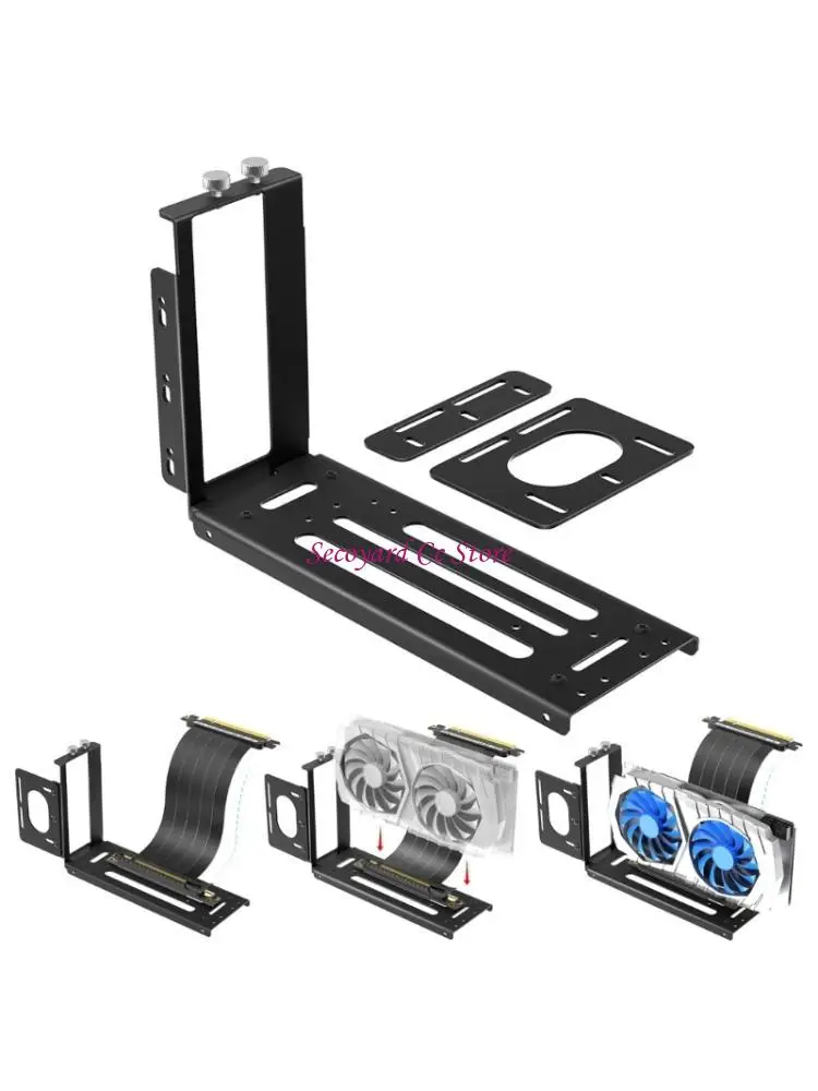 N3UC Adjustment Vertical GPU Bracket Metal Reinforcement For Secure PCI Slot Installation Clean Computer Setups