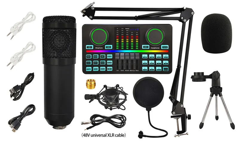 USA Censreal Voice Changer Musical Instrument Mixer Podcast Equipment Microphone with External Sound Card