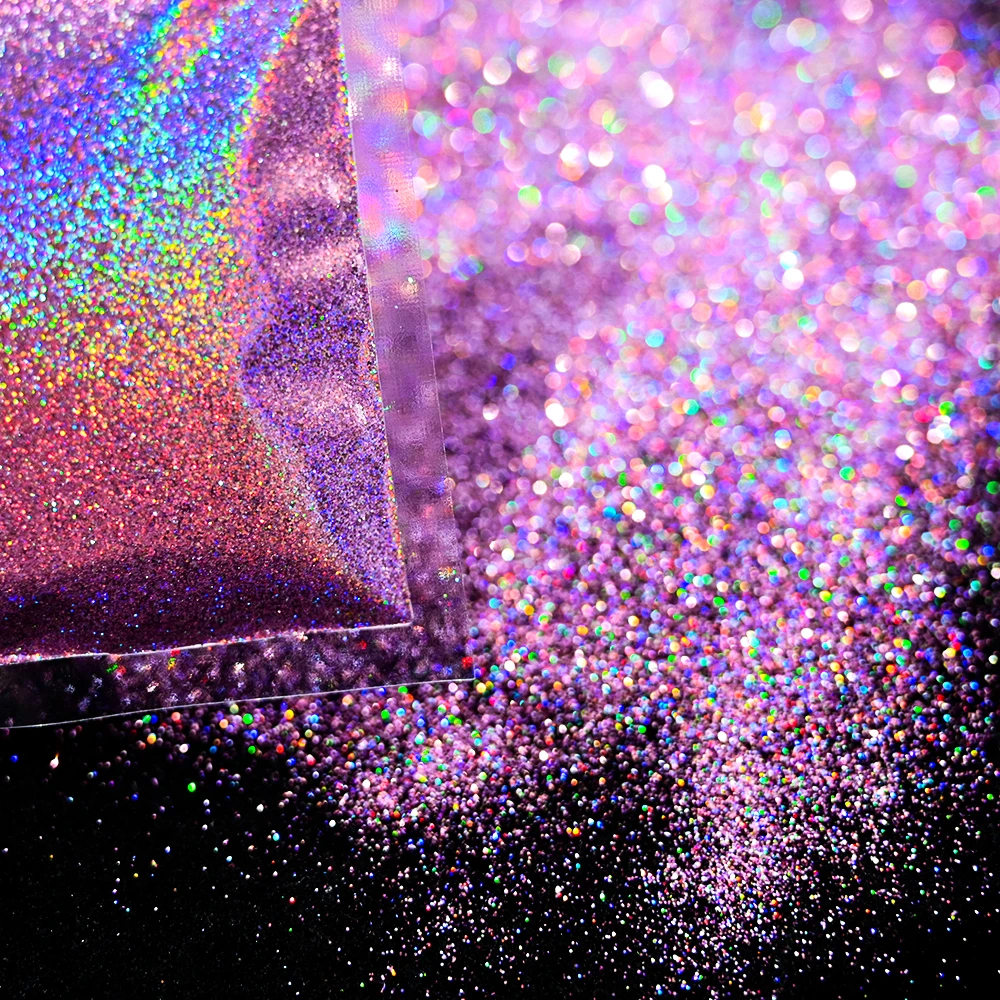 10g/bag Holographic Laser Nail Glitter Powder 0.2mm Fine Dust Shinning Gold Silver Color DIY Chrome Manicure Decoration Powder