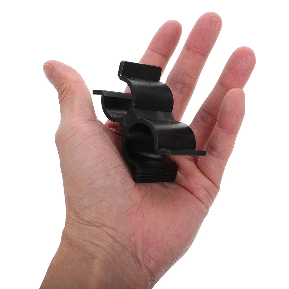 

7 PCS Double Tube Clamp Boat Port Clamps Fastener Accessories Yacht Pp Shelf Pole Connection Black Hose