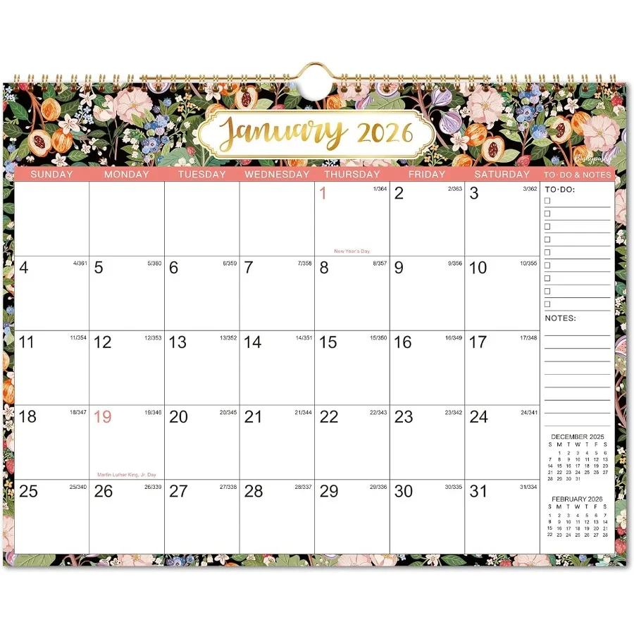 

Календарь на 2026 — настенный календарь на 2026 января 2026 — декабрь 2026 Настенный календарь на 12 месяцев размером 14,8 x 11,4 дюйма на 12 месяцев с прочной бумагой премиум-класса T
