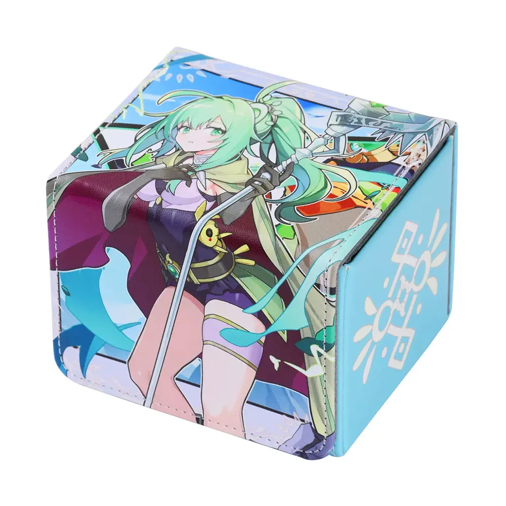 100+ PU Anime Cards Storage Box Deck Board Game TCG Cards Box Protector Bag for MGT/Pkm/Yu-gi-oh/Trading Card Collecting Game