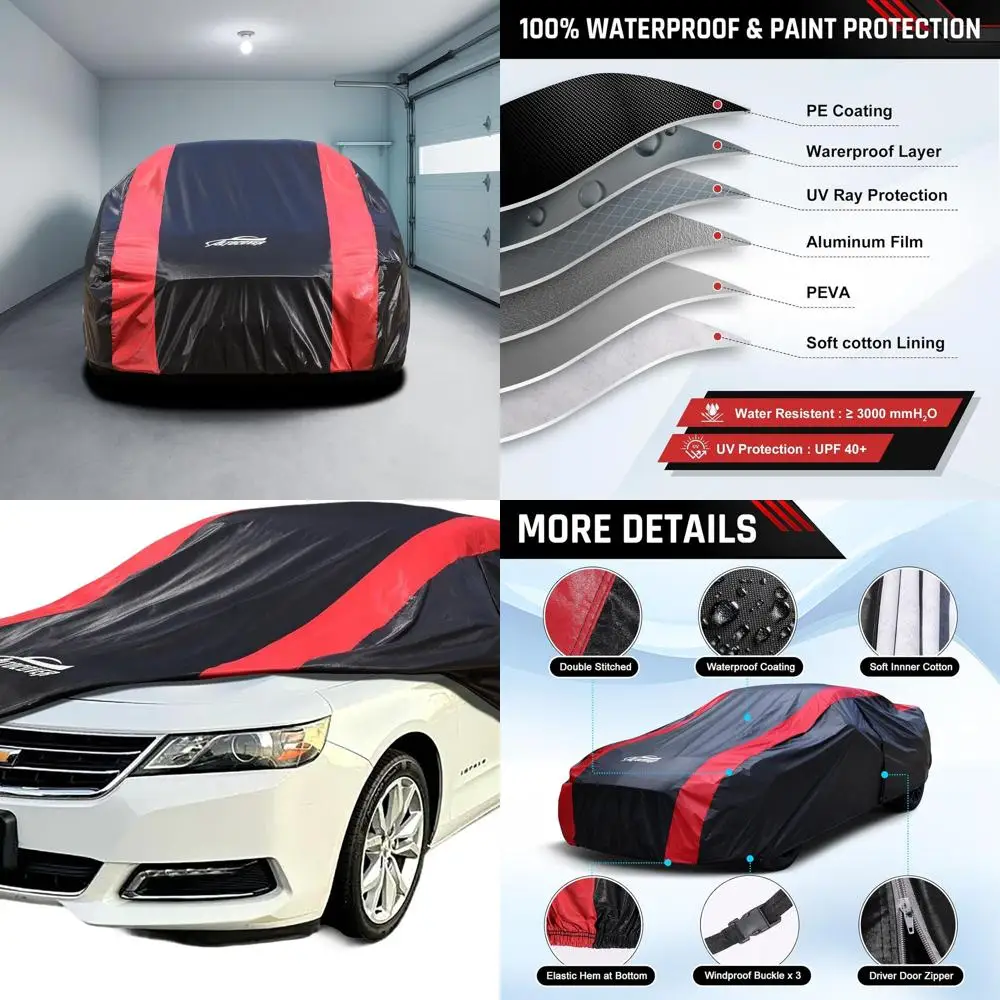 

Tailored Impala 2000-2020 Coupe Car Cover, Waterproof All-Weather Protection with Cotton Lining for Rain and Snow