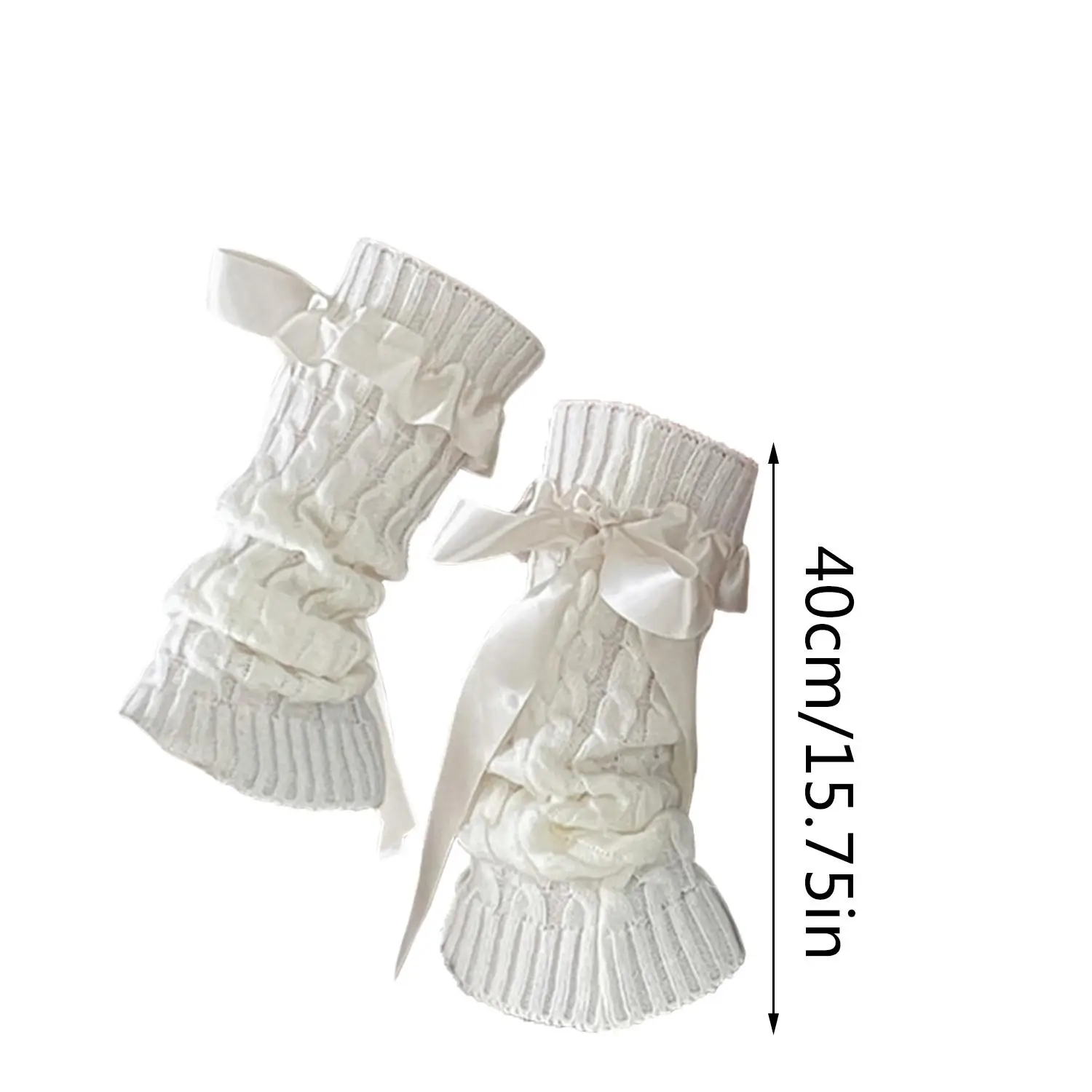 1 Pair Y2K Lolita Girls Lace Bow Bandage Leg Warmers Women Ballet Knitting Long Stacked Leg Socks Bow Princess Style Socks