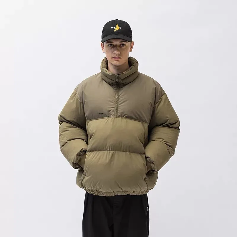 Japan fashion Wtaps TTL/Poly. Weath Xishan Che Half Zipper P Cotton Stand Collar Thickened Cotton-padded jacket Outerwear 24aw