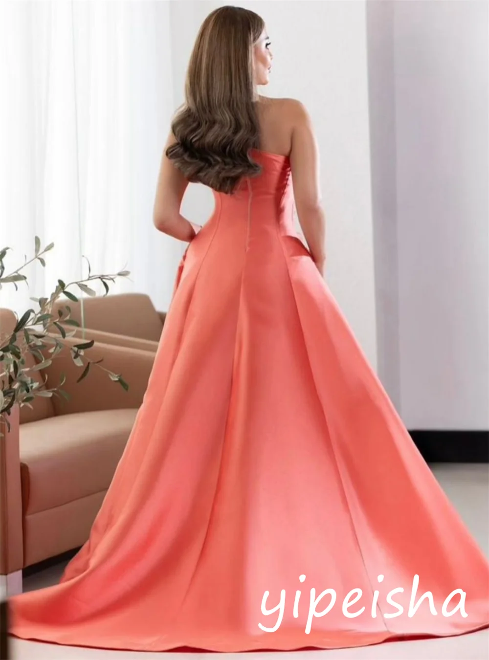 ที่กําหนดเองสไตล์โมเดิร์น Charmeuse ประดับด้วยเลื่อมจีบ A-Line หนึ่งไหล่ชุดยาว Bespoke โอกาสเซ็กซี่